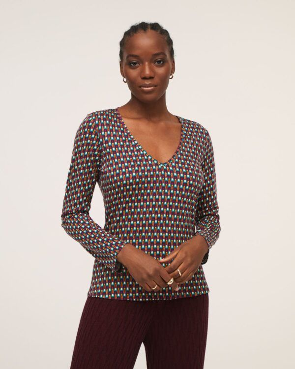 CAMISETA CUELLO V VISCOSA ECOVERO SURKANA