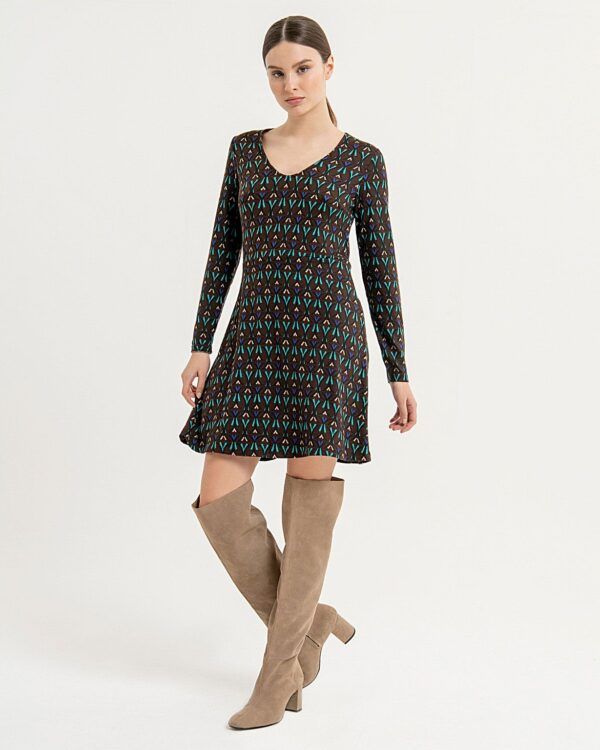 Vestido corto estilo skater Marrón SURKANA