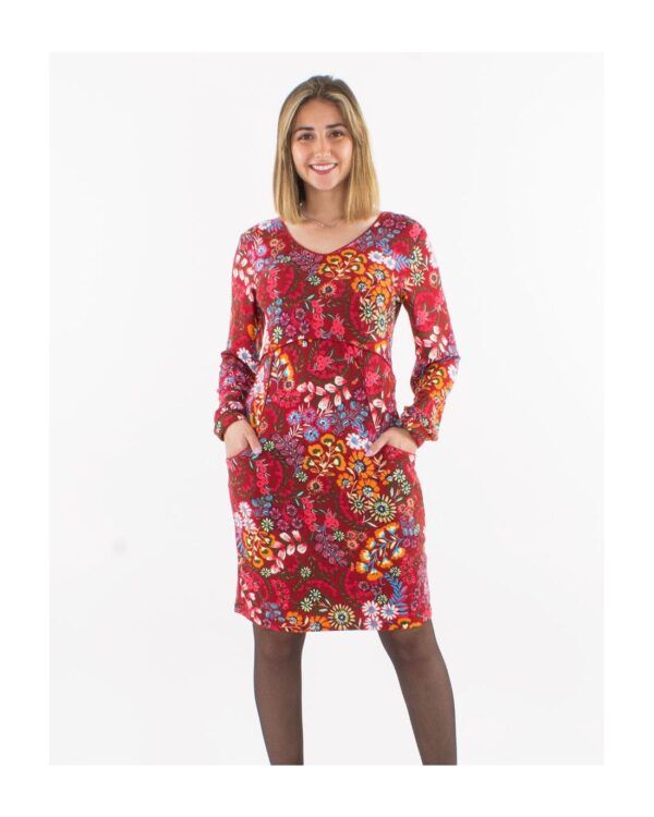 Vestido "PEACE" burdeos