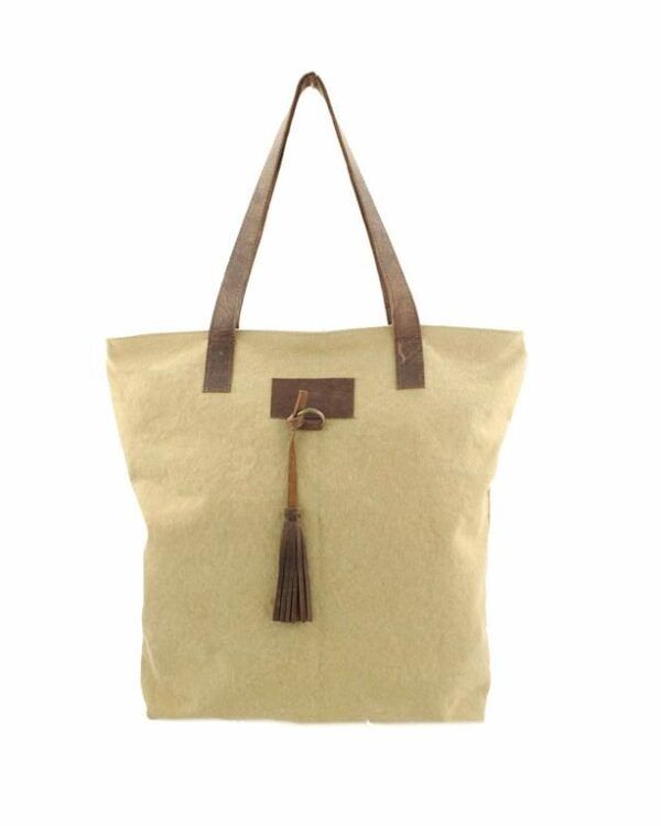 BOLSO ALGODÓN SHOPPING BEIGE