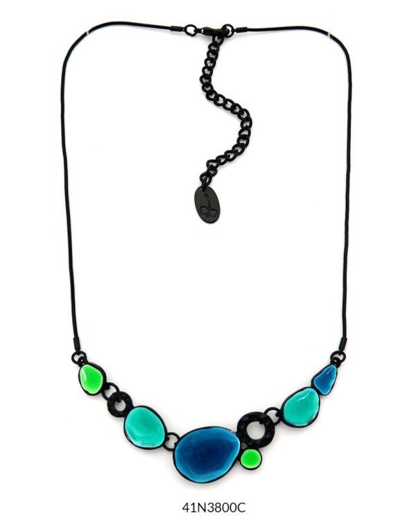 COLLAR BLACK MULTI TURQUESA