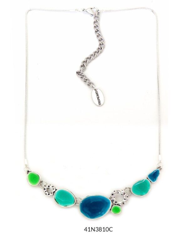COLLAR SILVER MULTI TURQUESA