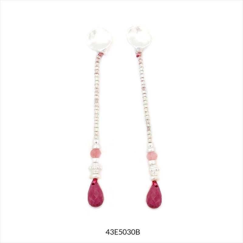 PENDIENTES SAMI ROJO PLATEADO