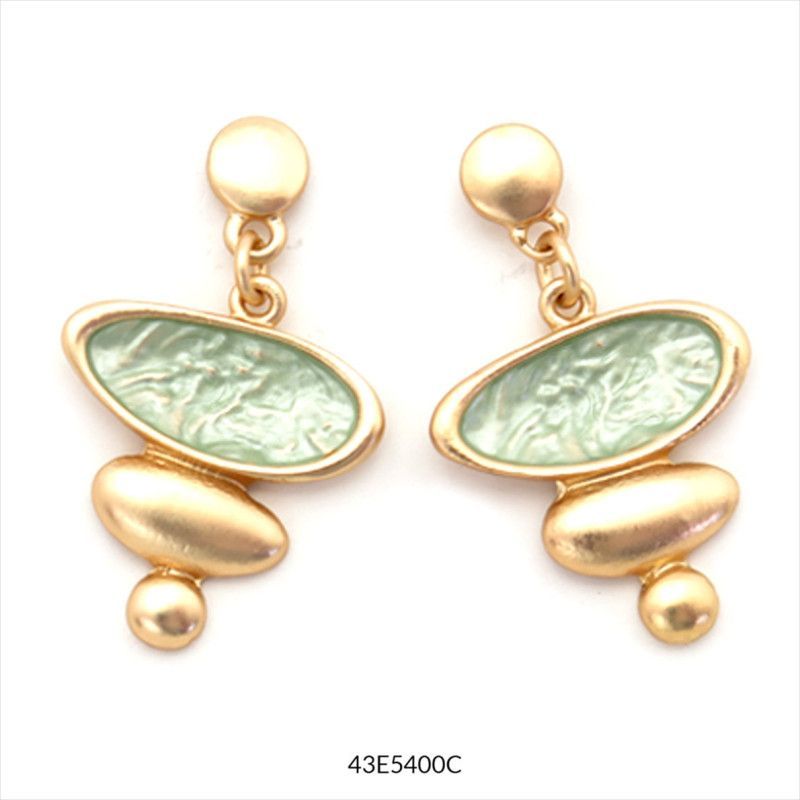 PENDIENTES TIBET VERDE AGUA DORADO