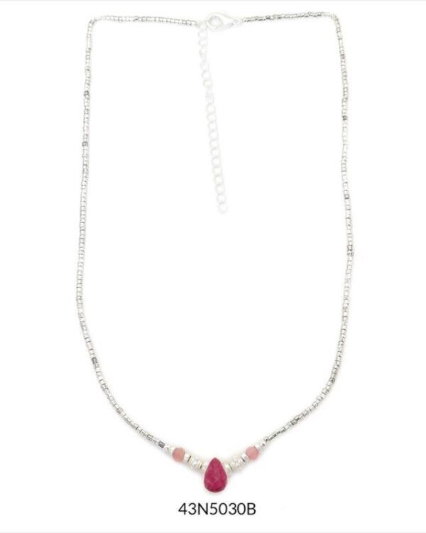 COLLAR SAMI ROJO PLATEADO