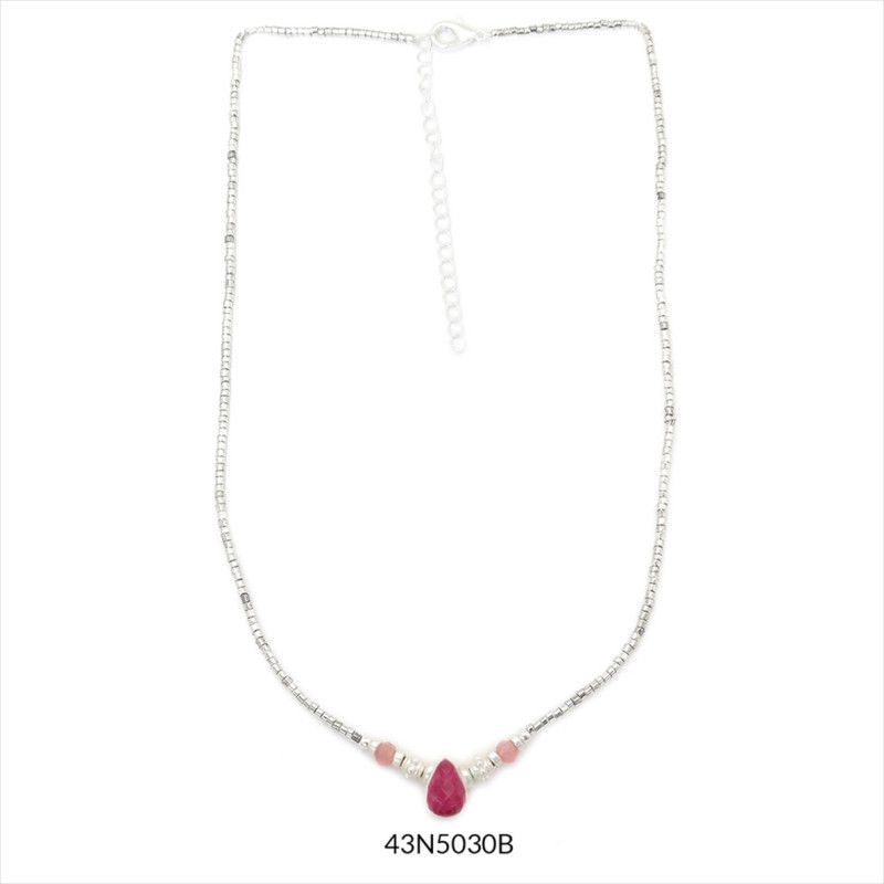 COLLAR SAMI ROJO PLATEADO