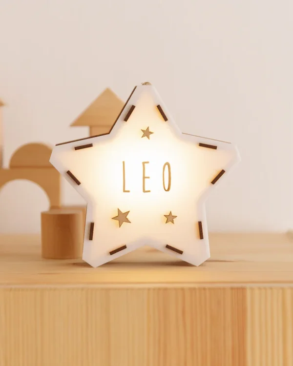 Lámpara Estrella Mini a Pilas con Kit de Letras  12,50 cm