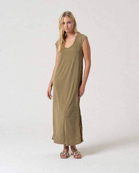 Vestido recto sin mangas Kaki SURKANA