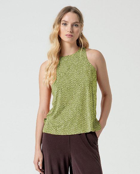 Top cuello redondo Verde acido SURKANA