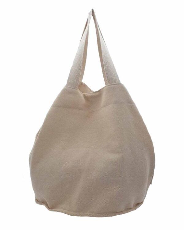BOLSO REDONDO CANVAS CRUDO