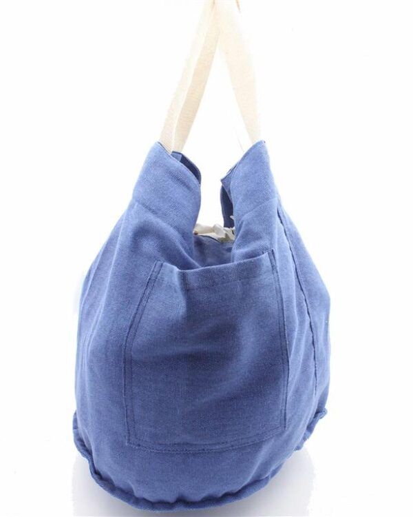 BOLSO REDONDO CANVAS AZUL