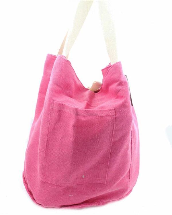 BOLSO REDONDO CANVAS FUCSIA