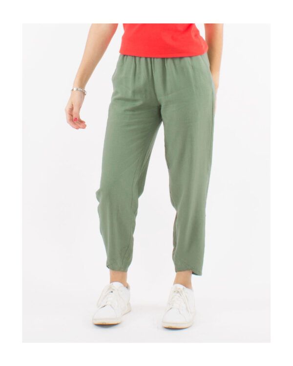 Pantalón Lino/Viscosa Color Caqui