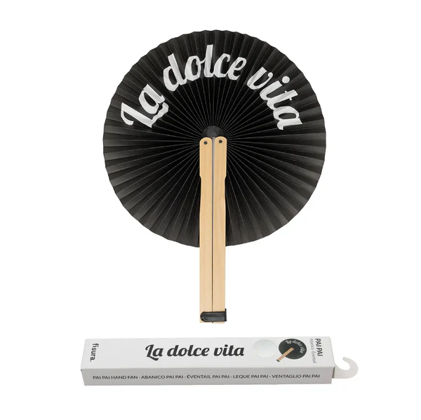 Abanico Pai Pai "La Dolce Vita" negro
