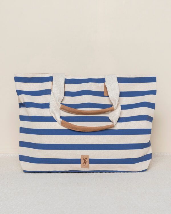 Bolso Playa Rayas Azul POU NOU