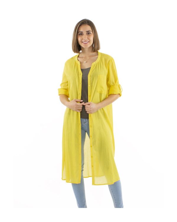 Vestido Camisero Mao botones largo Amarillo COLINE