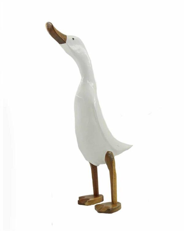 Pato Madera Liso 23 cm Blanco