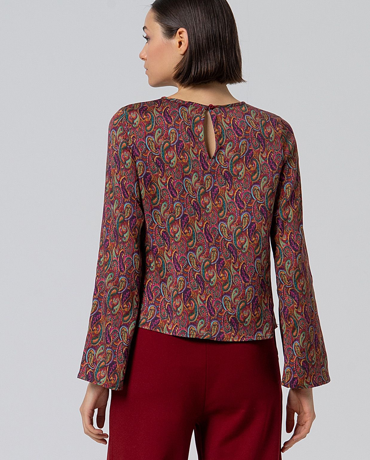 Blusa corta mangas acampanadas Multi SURKANA - Imagen 3