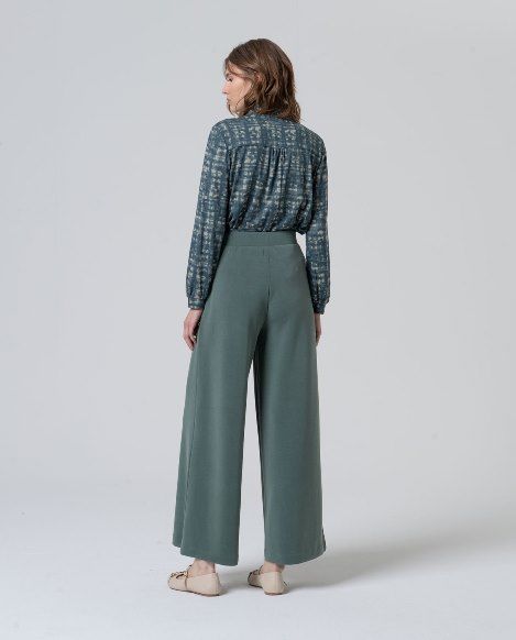 Pantalón ancho modal sin cierre Azul acero SURKANA - Imagen 3