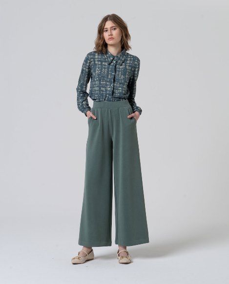 Pantalón ancho modal sin cierre Azul acero  SURKANA