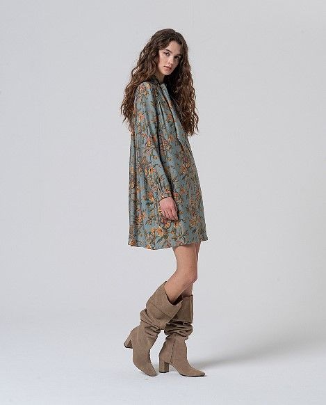 Vestido corto con lazada en cuello Multi SURKANA - Imagen 3