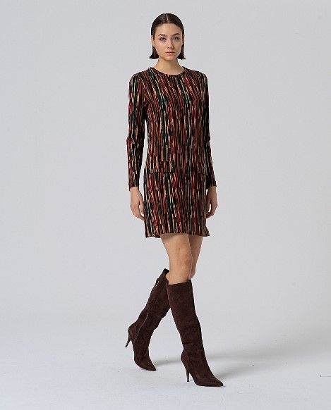 Vestido corto elástico estampado Teja  SURKANA