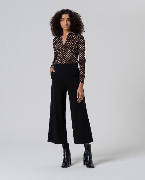 Pantalón amplio con botones en cintura Negro SURKANA