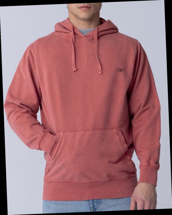 Sudadera capucha pez BORDADO Rojo TABASCO BA-HUI