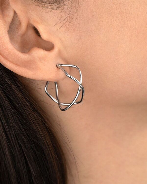 PENDIENTES DE ARO ROMBOIDAL