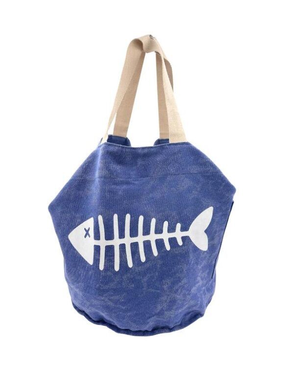 BOLSO REDONDO RASPA AZUL