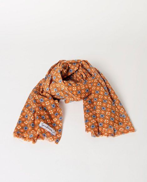 Pañuelo rectangular estampado Naranja SURKANA