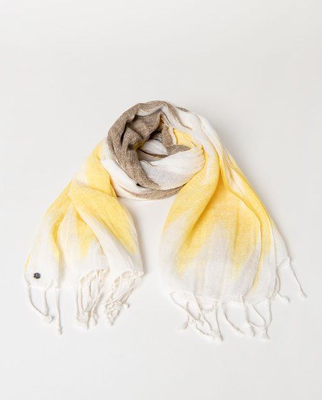 Pañuelo rectangular zigzag estilo ikat Amarillo SURKANA