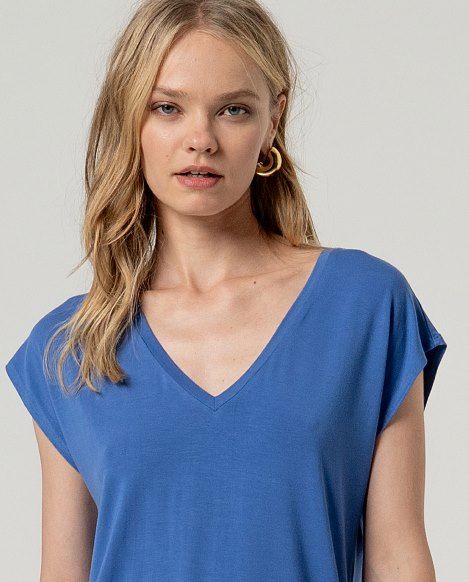 Camiseta cuello pico Azul SURKANA - Imagen 3