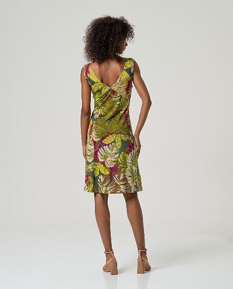 Vestido hojas escote cruzado Verde SURKANA - Imagen 2