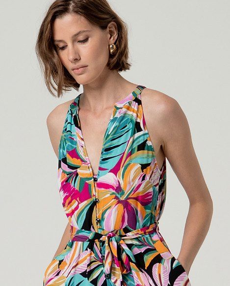 Vestido sin mangas escote pico y botones SURKANA - Imagen 3