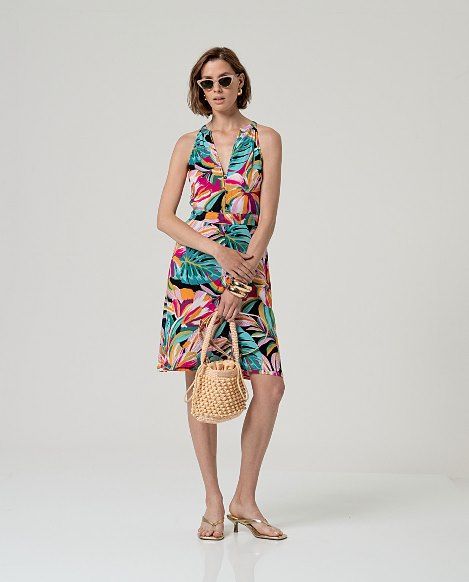 Vestido sin mangas escote pico y botones SURKANA - Imagen 4