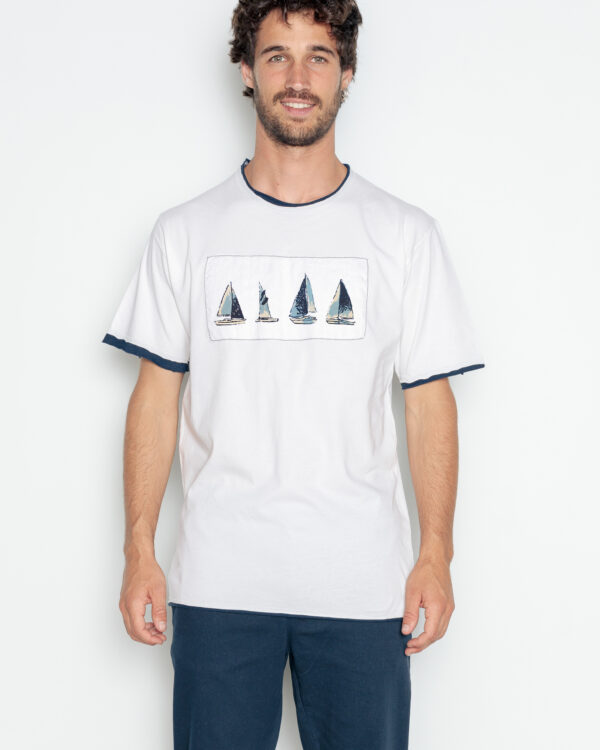 Camiseta Pedac Cuatro Veleros Blanco POU NOU