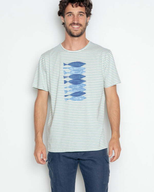 Camiseta Flamé Rayas Peces Esmeralda  POU NOU