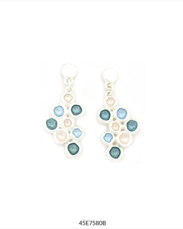 PENDIENTES VINYET Plateados Azul