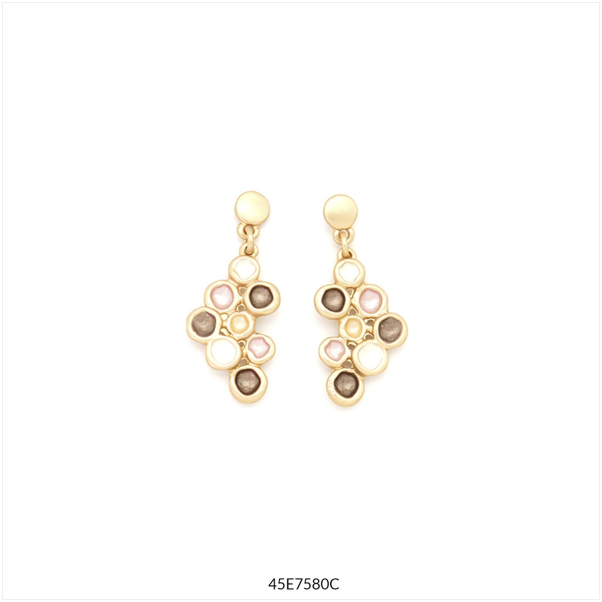 PENDIENTES VINYET Dorados Marrón