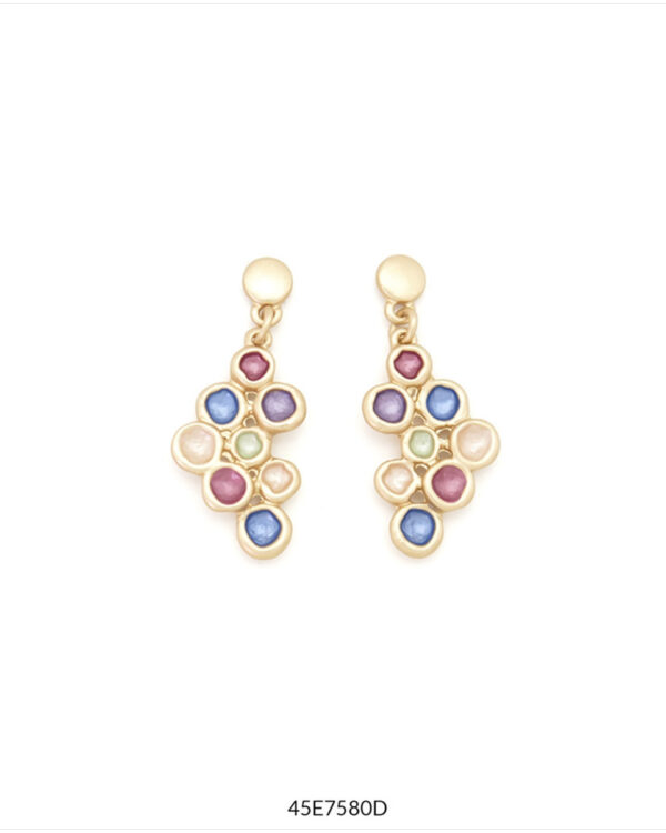 PENDIENTES VINYET Dorados Multicolor