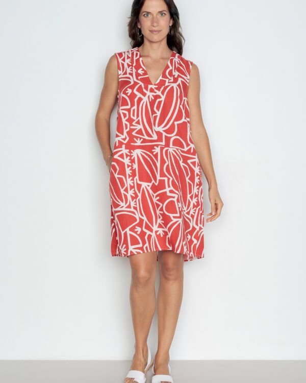 Vestido ILLETES estampado Rojo Poma POU NOU