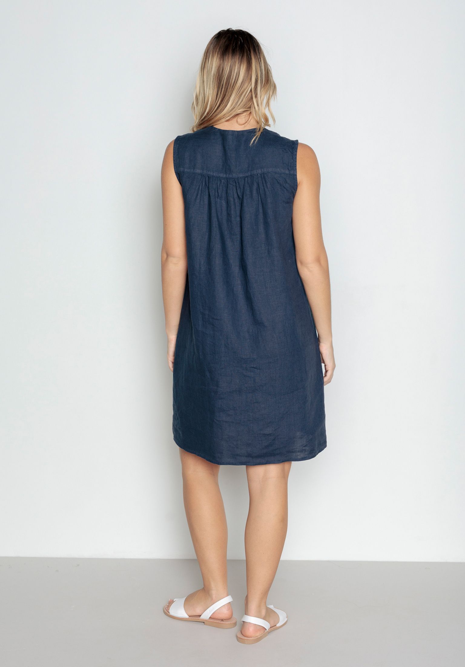 Vestido ILLETES Azul Marino POU NOU - Imagen 2
