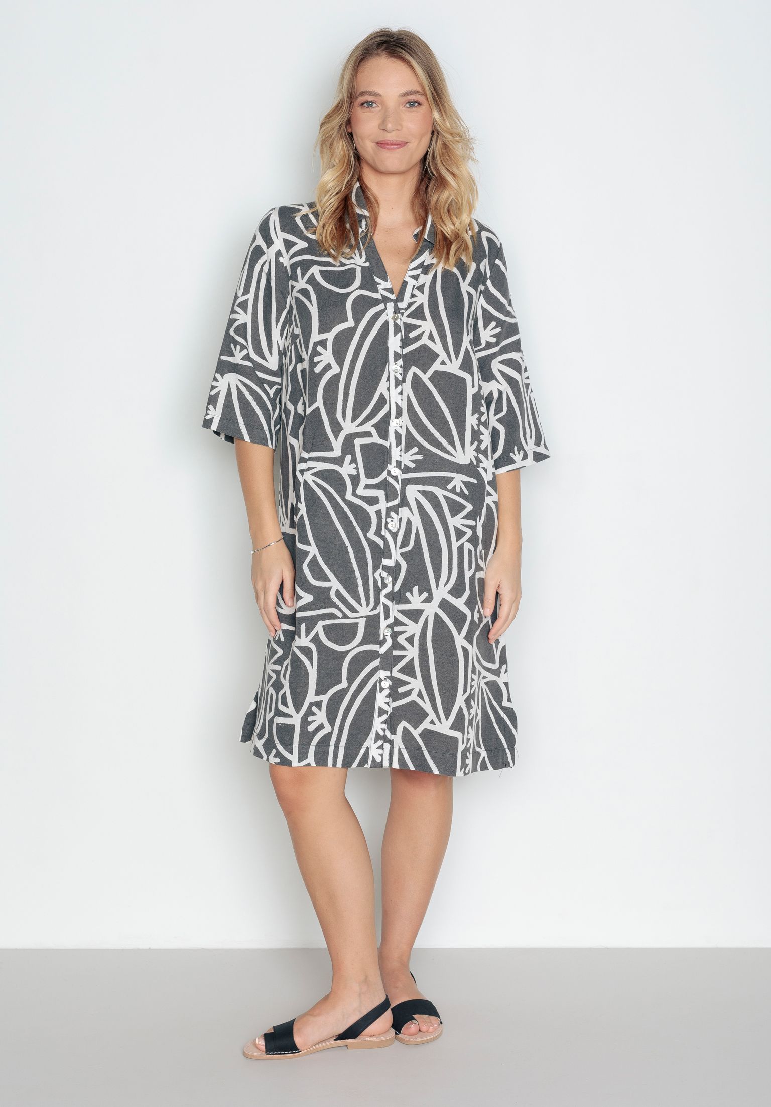 Vestido CAMISERO KUAS Plomo POU NOU
