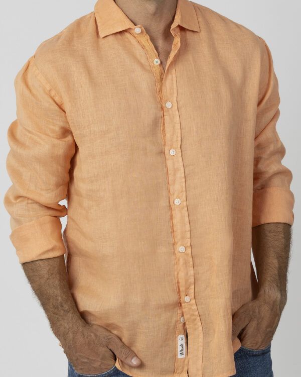 Camisa Lino M/L Salmón  LA NANSA