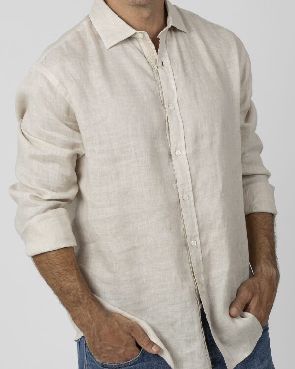 Camisa Lino M/L Oyster  LA NANSA