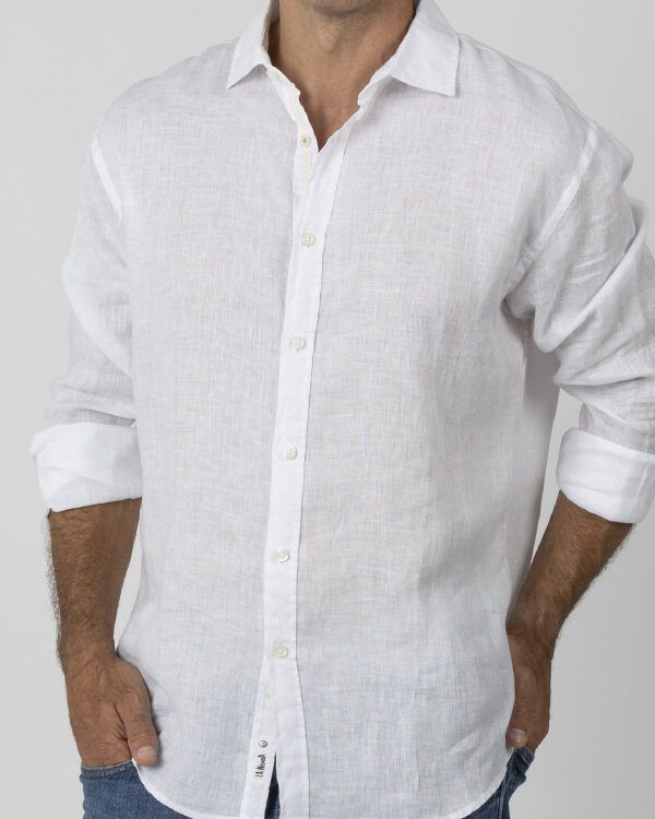 Camisa Lino M/L Blanco  LA NANSA