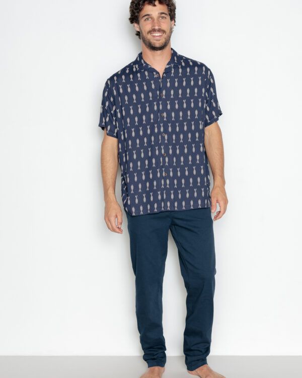 Camisa M/C Peces Azul  POU NOU