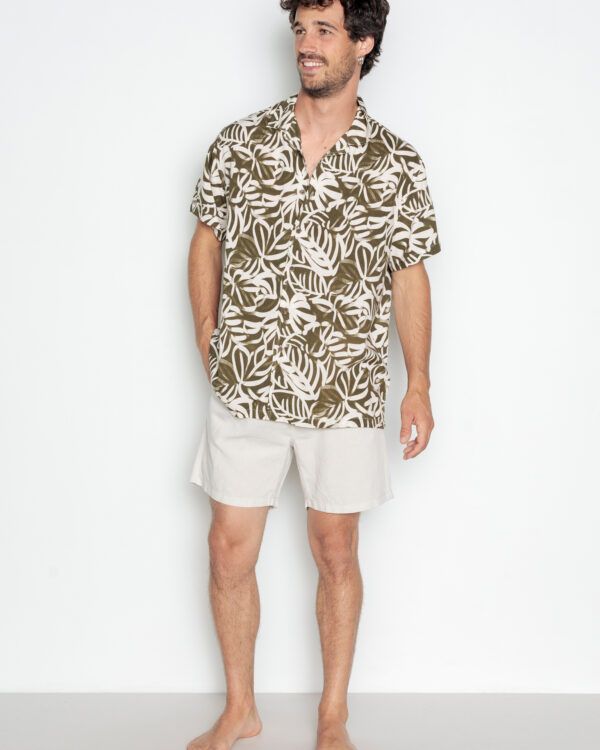 Camisa M/C Fulles Marrón POU NOU