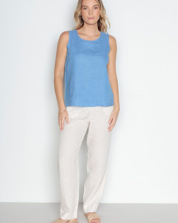 Top de Lino Azul Royal POU NOU